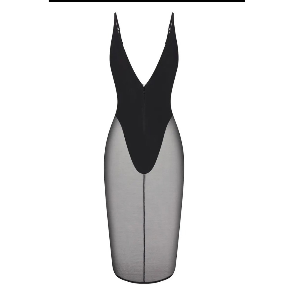 SKIMS Black Midi Dress